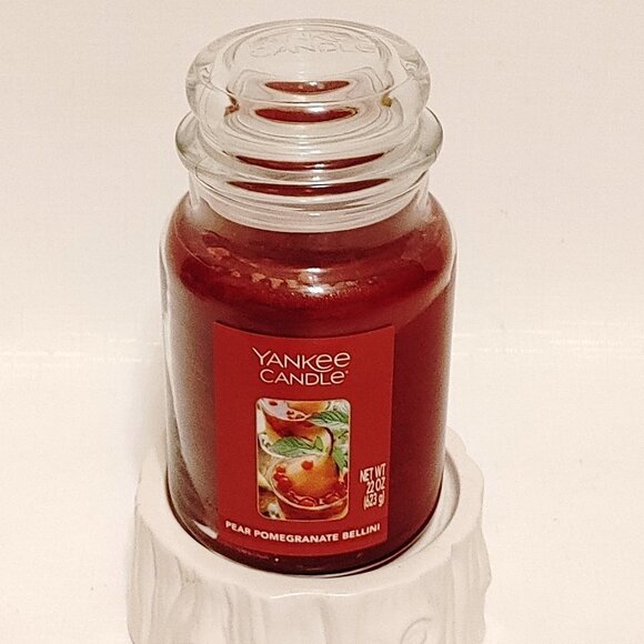 Yankee Candle Pear Pomegranate Bellini Jar Candle BNWT 22oz - Picture 1 of 5
